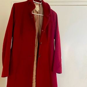 J Crew red wool pea coat- size 6